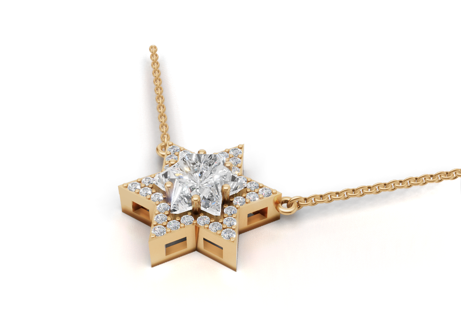 Radiant Star Diamond Pendant 3 ct tw